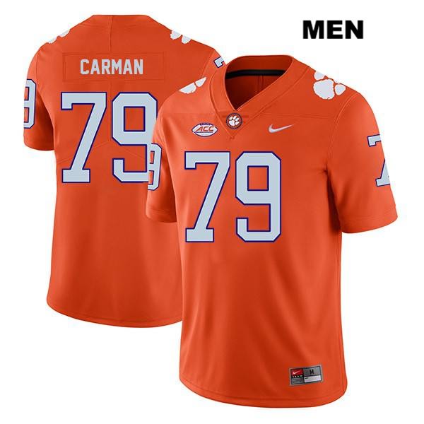 Men's Clemson Tigers #79 Jackson Carman Stitched Orange Legend Authentic Nike NCAA College Football Jersey QRQ0846VH